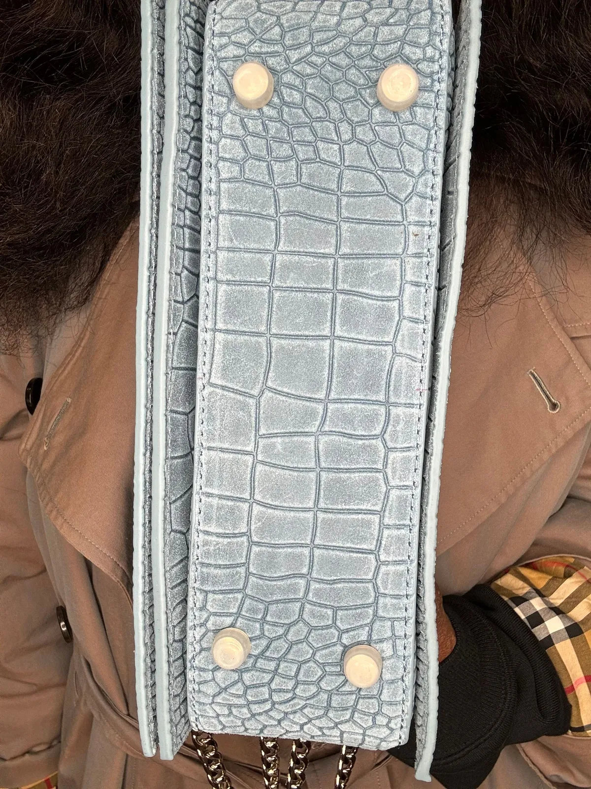 Brandon Blackwood Embossed Suede Sophia Bag